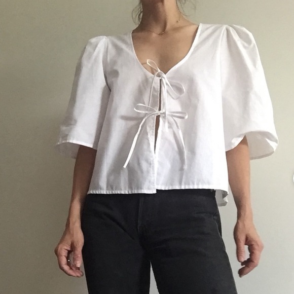 maison cleo tie top white classic - Picture 7 of 7